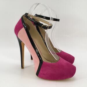Two Tone PInk Platform Stilleto Pump Womens 13 EU 44 Drag Queen Stage Tall Heels